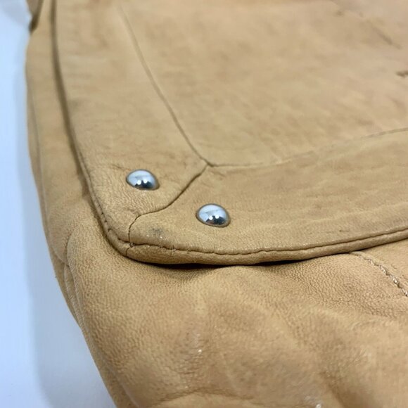 PERLINA New York Handbag Women's TAN Leather Adjustable Crossbody Shoulder Bag - Picture 3 of 16